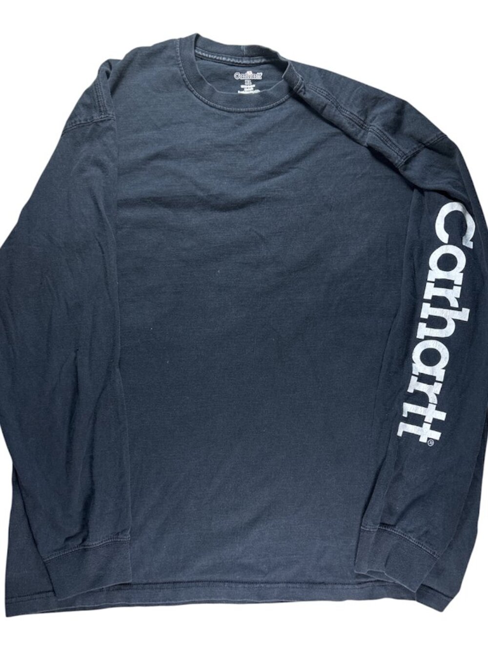Carhartt Men's Black White Arm Logo T-Shirt Long Sleeve XL (323)